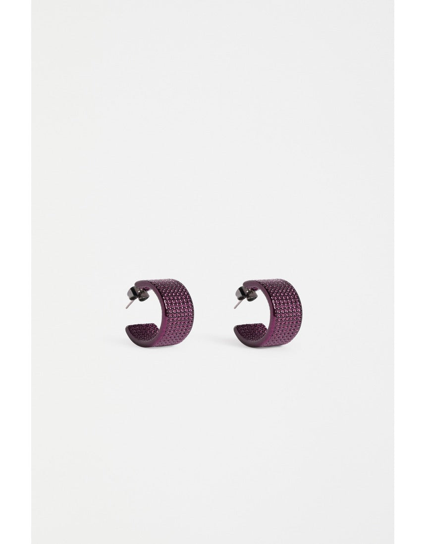 ELK Glynn Small Hoop Earring in Shiraz featuring a delicate gold hoop with a textured finish.