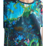 ELK The Label Haki short sleeve T-shirt in Landskap Night with a relaxed fit, featuring a subtle graphic design.