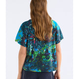 ELK The Label Haki short sleeve T-shirt in Landskap Night with a casual fit and graphic design, displayed on a plain background.