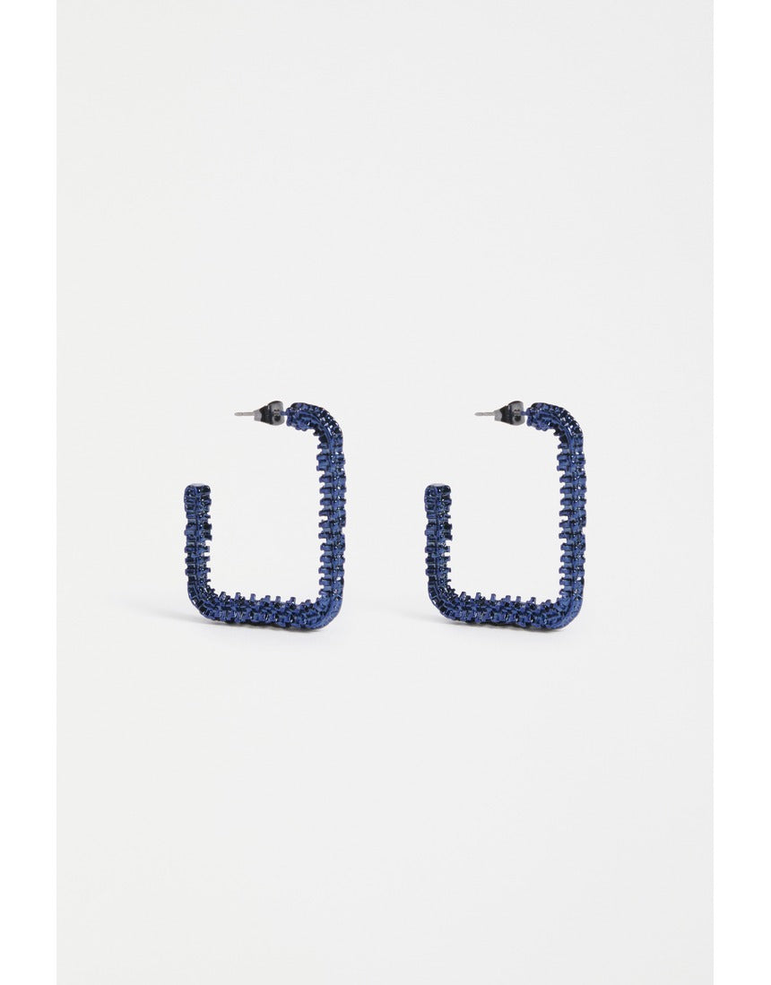 Navy large hoop earring by ELK The Label, featuring a bold, circular design perfect for stylish, statement jewelry.