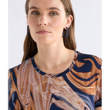 Navy large hoop earrings by ELK The Label featuring sleek, modern design with smooth finish and bold circular shape.