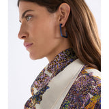Navy large hoop earrings from ELK The Label's Hiva collection, featuring sleek metal design and modern style.