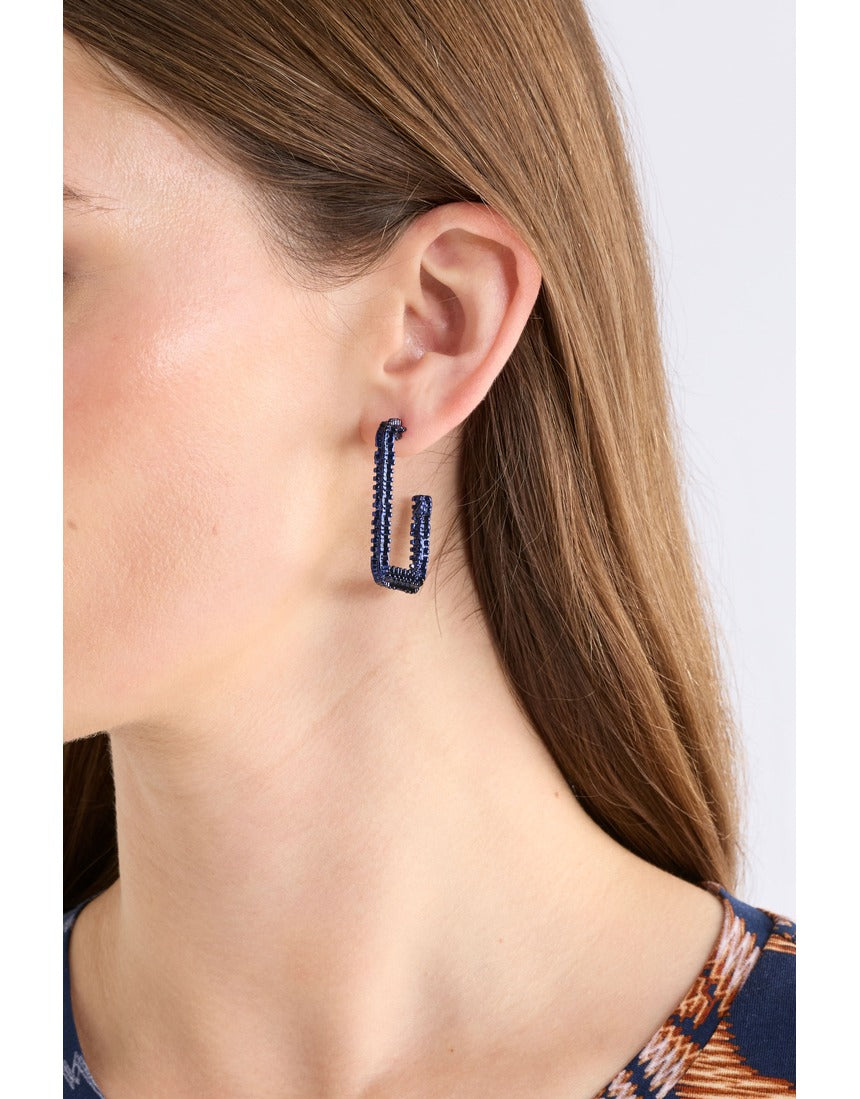 ELK The Label Hiva large navy hoop earring, showcasing a bold circular design with a smooth finish.