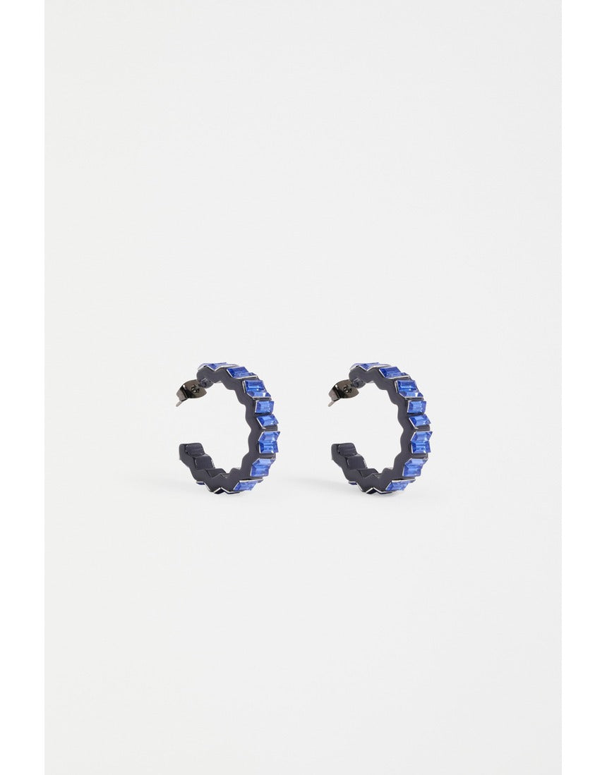 ELK The Label Jolle Hoop Earring in midnight color, featuring a sleek, minimalist design on a white background.