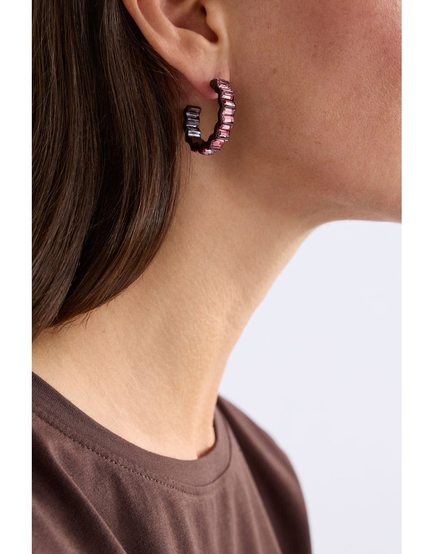 Midnight ELK The Label Jolle Hoop Earring shown, silver-tone hoop jewelry with sleek, minimalist design.