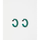 Teal ELK The Label Jolle Hoop Earring with a sleek, circular design and gold-tone accents on a white background.