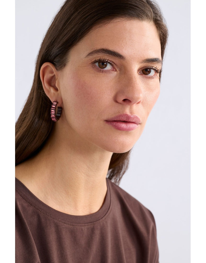 Teal Elk Jolle Hoop Earring by ELK The Label, showcasing a stylish, circular design on a clean background.