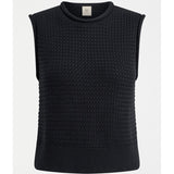 Black Elk Naya Knit Vest from ELK The Label, featuring a cozy knitwear design with a high neckline and sleeveless style.