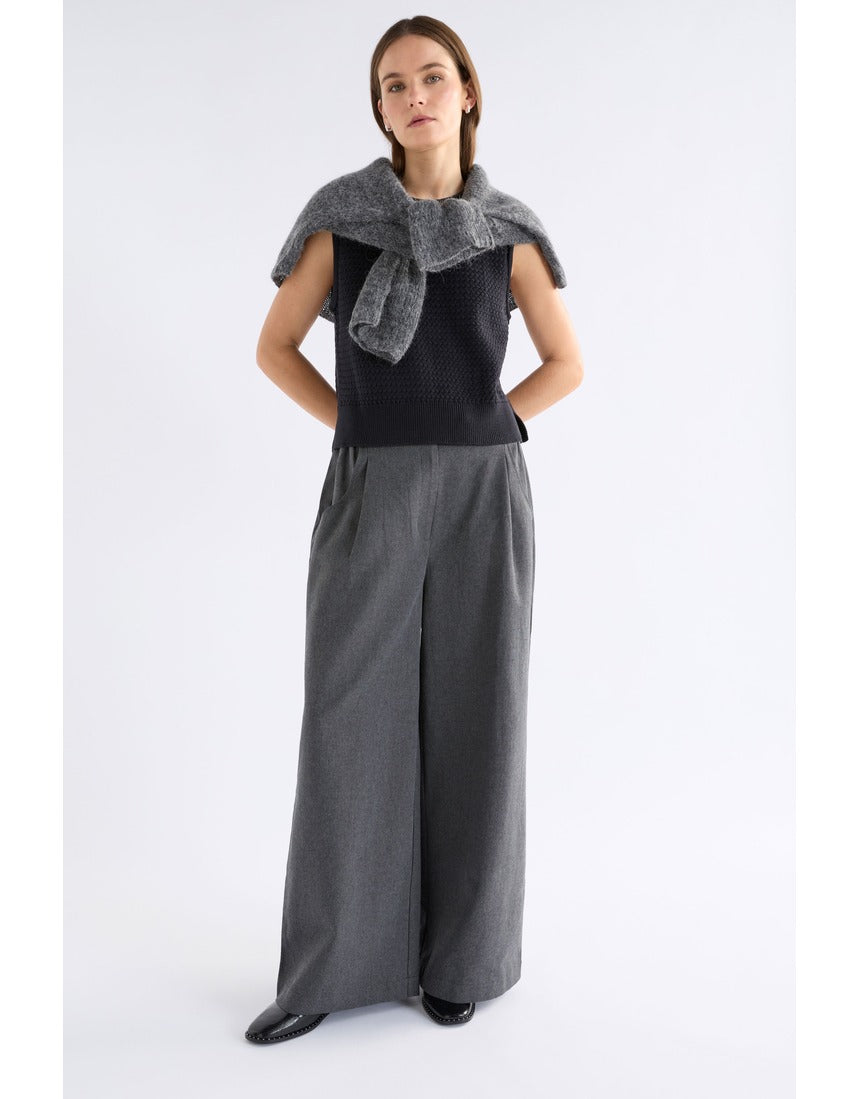 Black Elk Naya Knit Vest from ELK The Label, featuring a cozy knitwear design with a fitted silhouette and ribbed detailing.