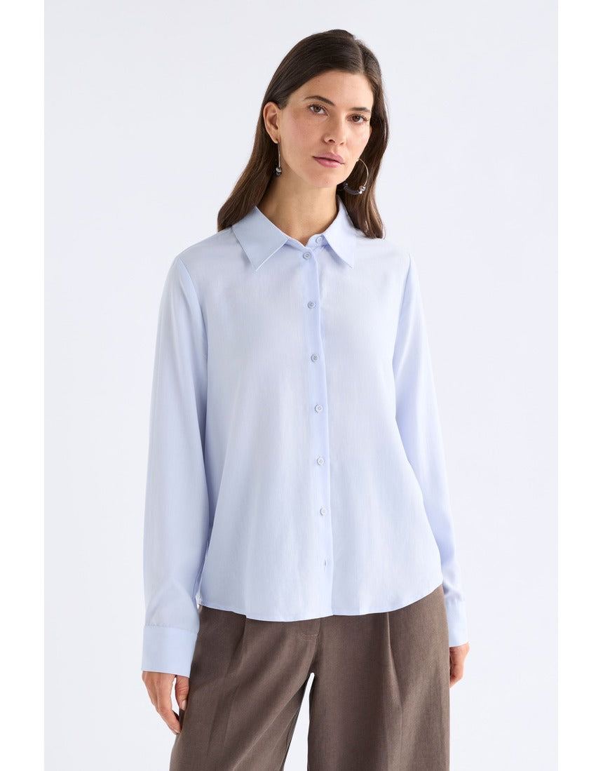 Pale blue Tettu shirt by ELK The Label featuring a relaxed fit and soft fabric, perfect for casual wear.