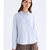 Pale blue Tettu shirt by ELK The Label featuring a relaxed fit and soft fabric, perfect for casual wear.