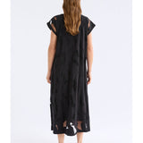 Black Elk Varr Burnout Dress from ELK The Label featuring a stylish, textured burnout fabric and elegant design.