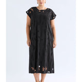 Black Elk Varr Burnout Dress by ELK The Label, featuring a stylish burnout fabric and elegant silhouette.