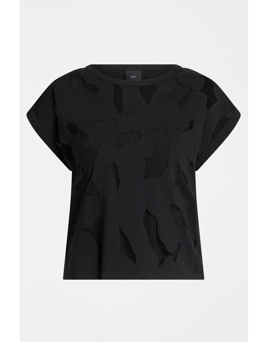 Black Elk Varr Burnout Top by ELK The Label, featuring lightweight, textured fabric and a relaxed fit.