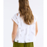 White Varr Burnout Top by ELK The Label, featuring a lightweight, textured fabric with a relaxed fit and stylish design.