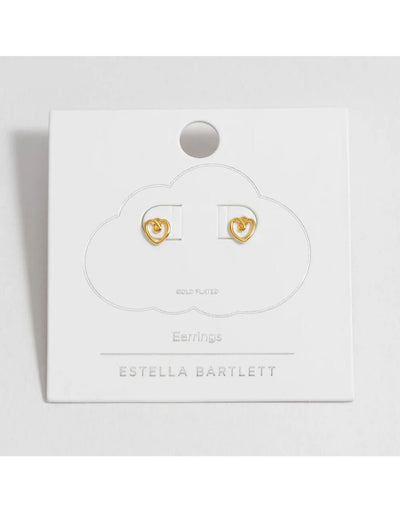 Estella Bartlett - Heart Stud Earrings Gold, Earrings, Estella Bartlett - Say It Sister