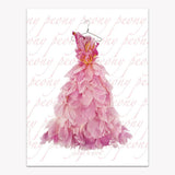 Floral Pure Linen Tea Towel - Pink Peony Design, , petal & pins - Say It Sister