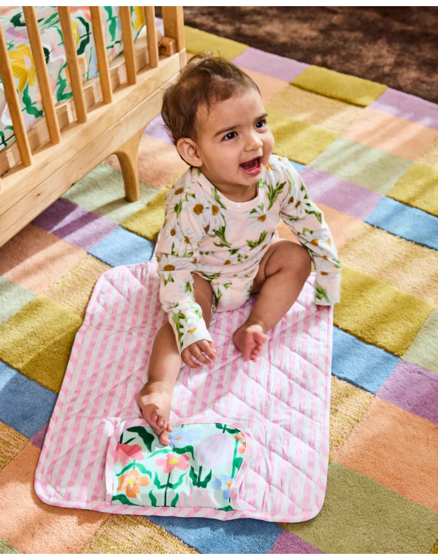 Kip & Co - Popping Flowers Green Baby Change Mat, Change Mat, KIP & CO AUSTRALIA PTY LTD - Say It Sister