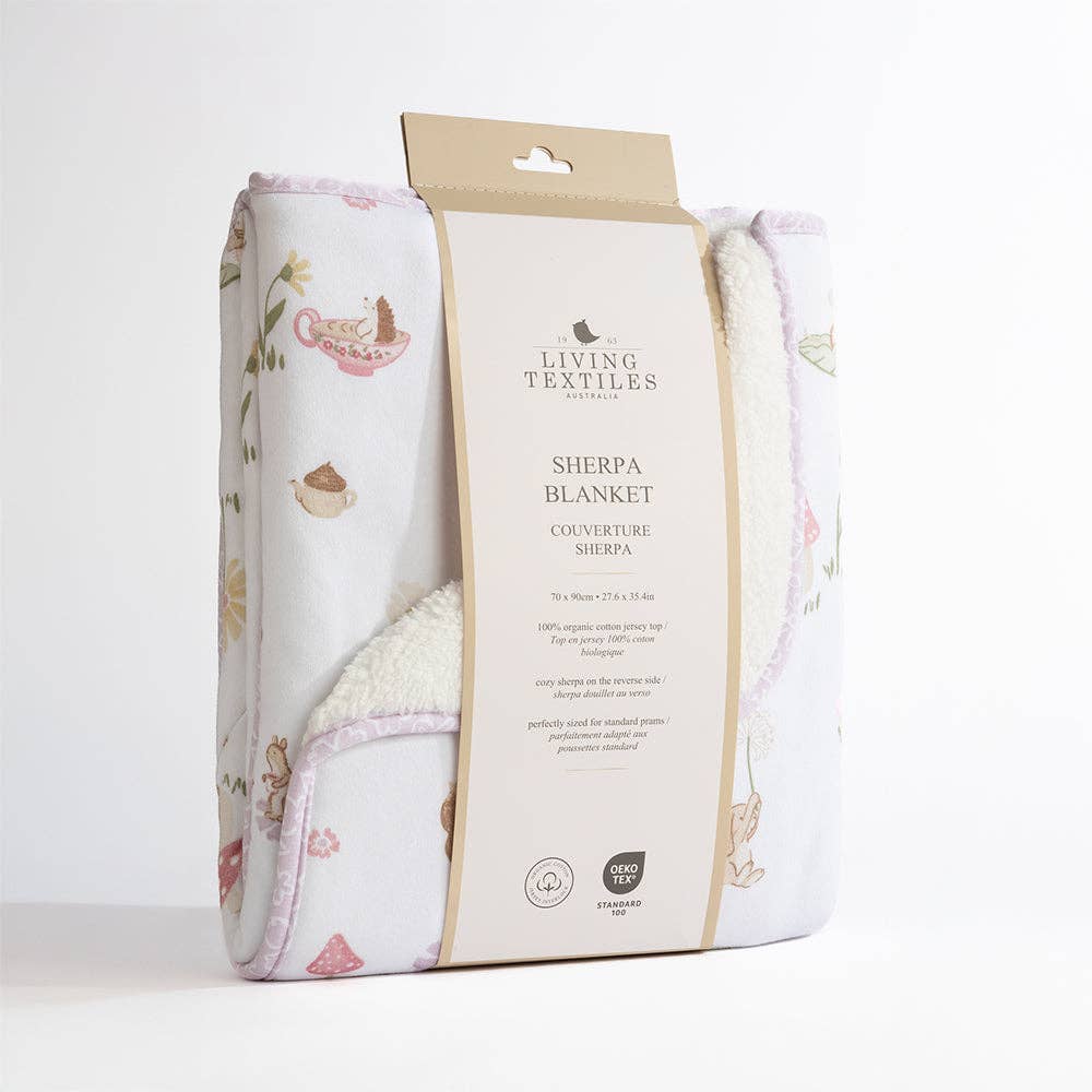Jersey Sherpa Pram Blanket - Whimsical Wonderland, , Living Textiles - Say It Sister