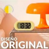 Yellow Fisura Gummy Alarm Clock with playful gummy bear design, digital display, and compact tabletop shape.