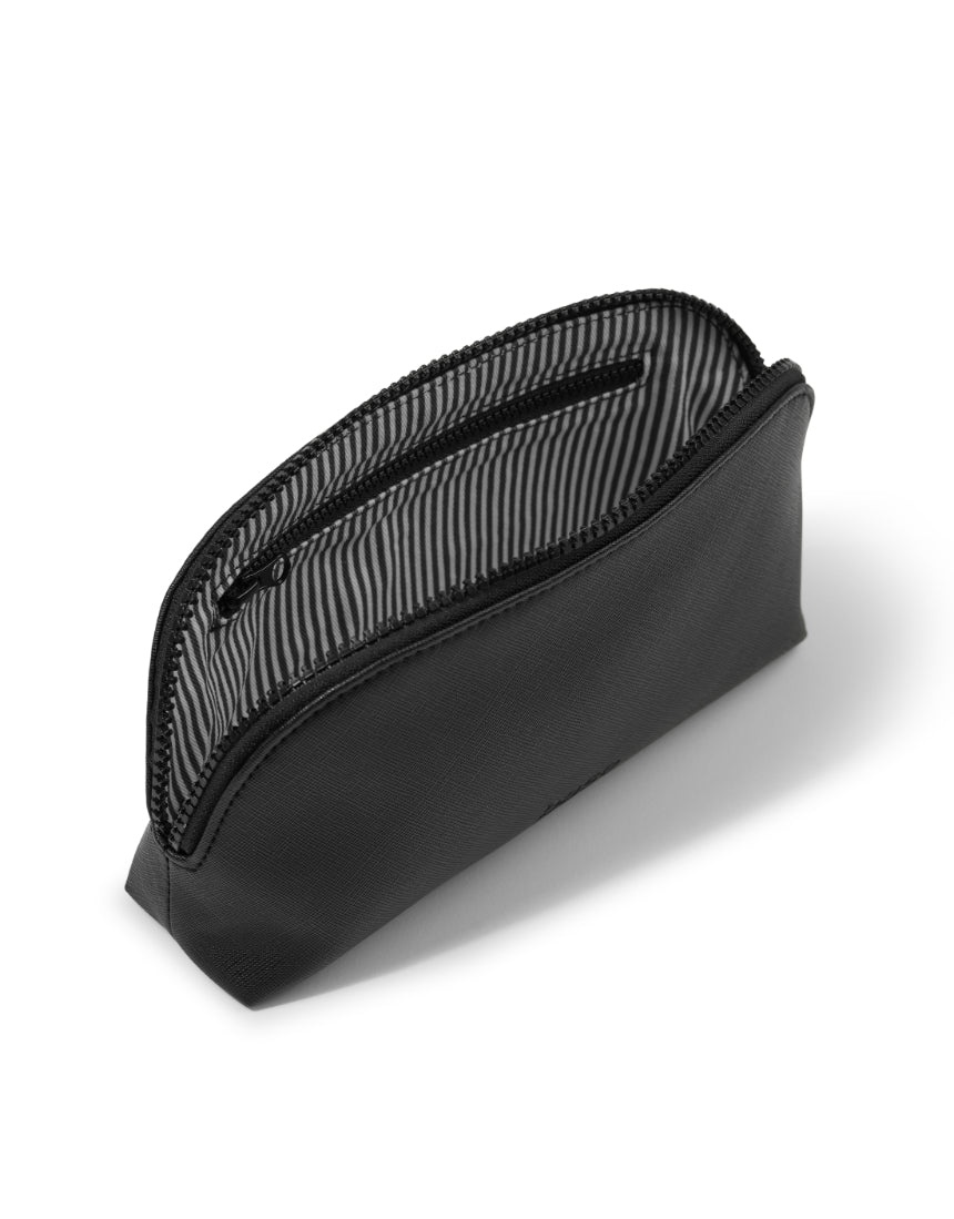 Small black Base cosmetic case with compact design, ideal for storing makeup and beauty essentials.
