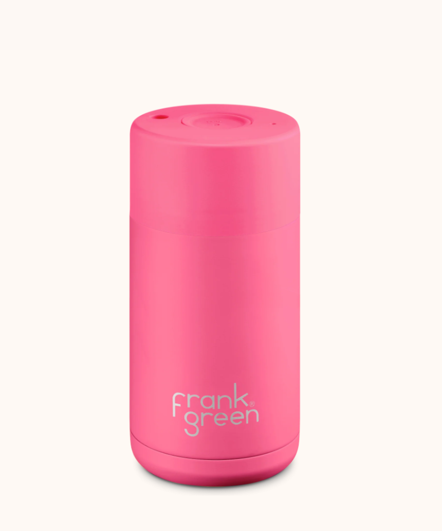 Frank Green - Neon Pink Ceramic Reusable Cup 12oz 355ml, Drinkwear, Frank Green - Say It Sister