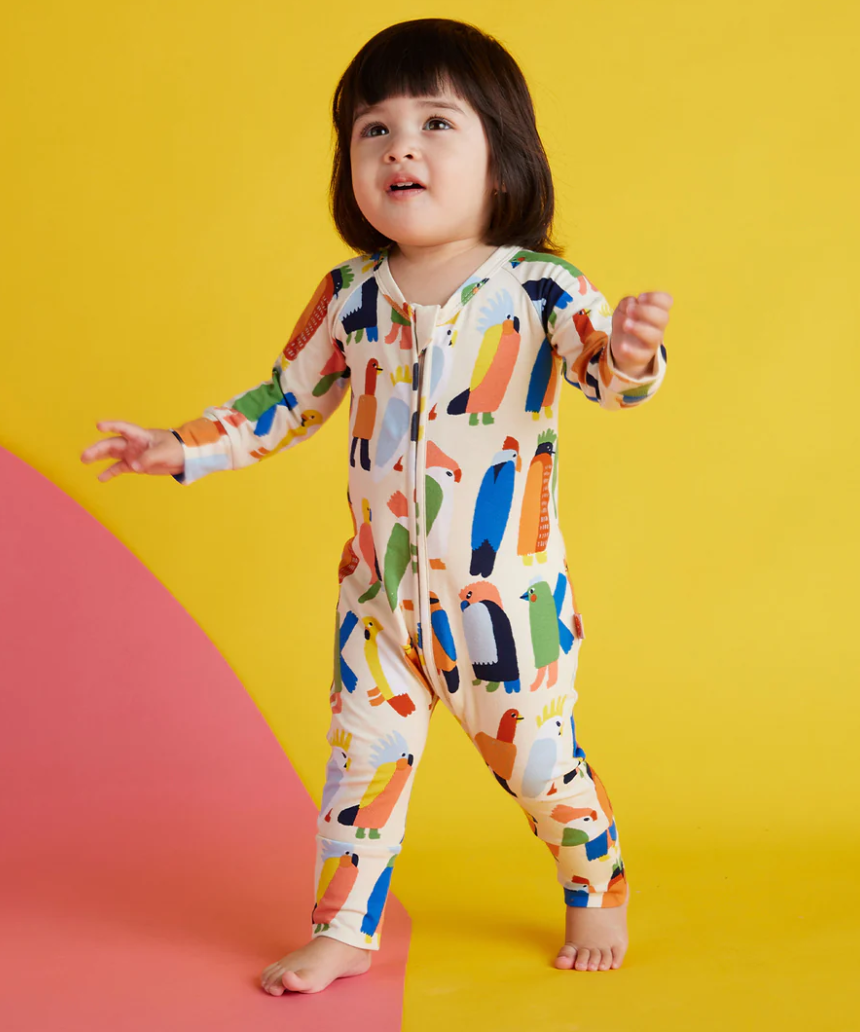 Halcyon Nights - Flamin' Galahs Long Sleeve Zip Suit, baby, Halcyon Nights - Say It Sister