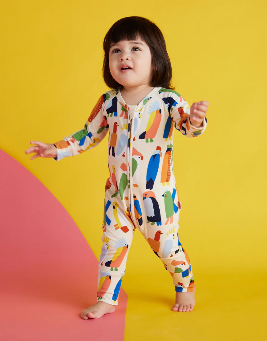 Halcyon Nights - Flamin' Galahs Long Sleeve Zip Suit, baby, Halcyon Nights - Say It Sister