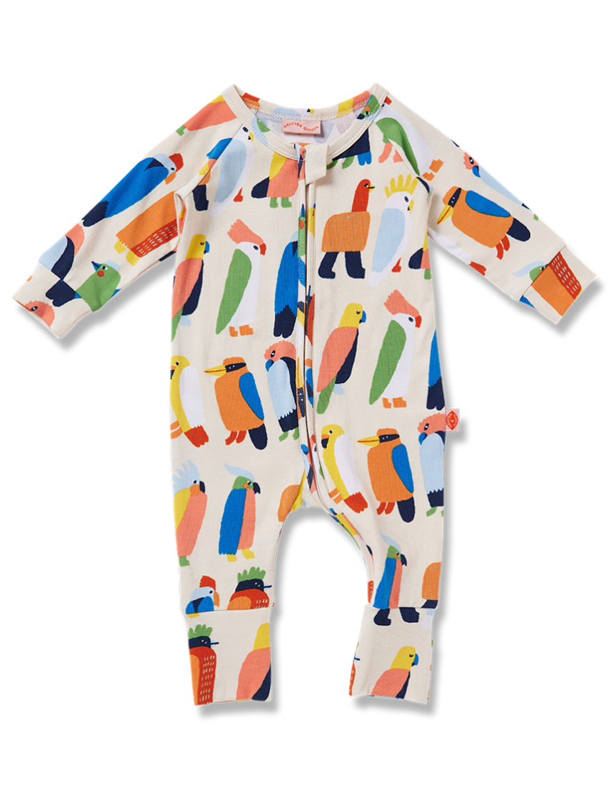 Halcyon Nights - Flamin' Galahs Long Sleeve Zip Suit, baby, Halcyon Nights - Say It Sister