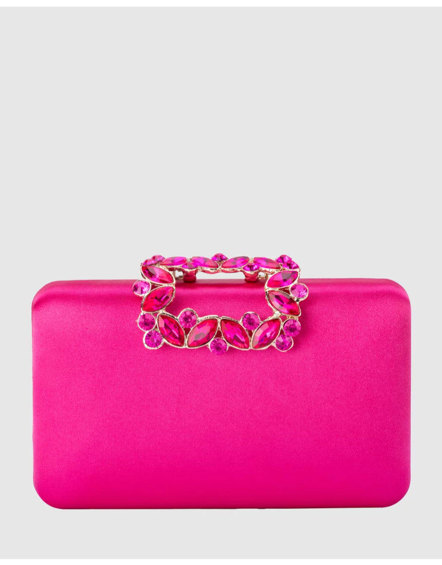 Olga Berg - Margalit Crystal Lock Clutch Fuchsia, bag, Olga Berg - Say It Sister
