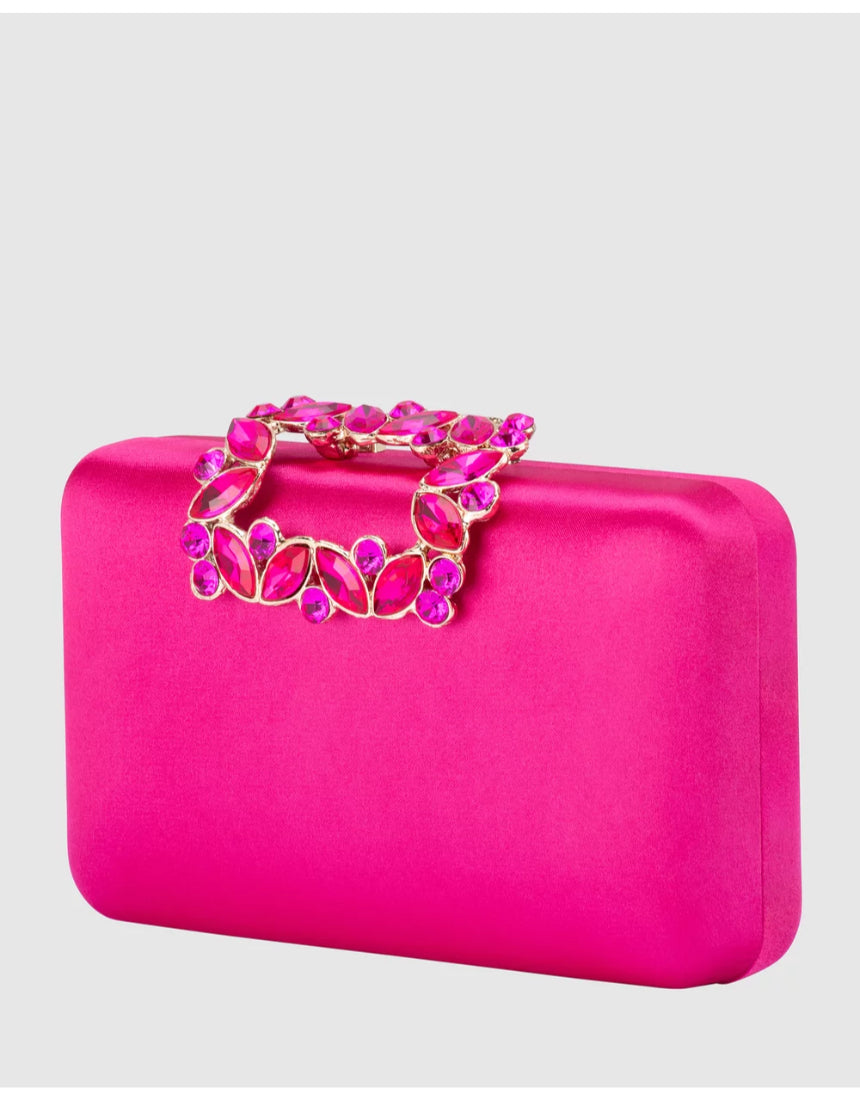 Olga Berg - Margalit Crystal Lock Clutch Fuchsia, bag, Olga Berg - Say It Sister