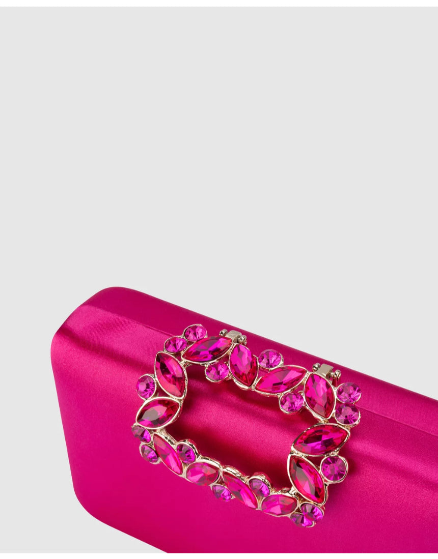 Olga Berg - Margalit Crystal Lock Clutch Fuchsia, bag, Olga Berg - Say It Sister