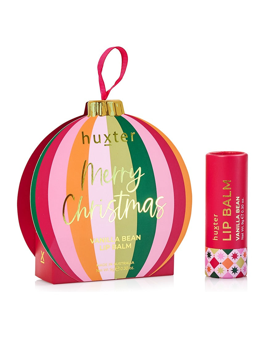 Huxter Mulberry Hanging Lip Balm Christmas bauble with Vanilla Bean lip balm