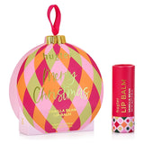 Huxter Soft Pink Hanging Lip Balm Christmas bauble with Vanilla Bean lip balm