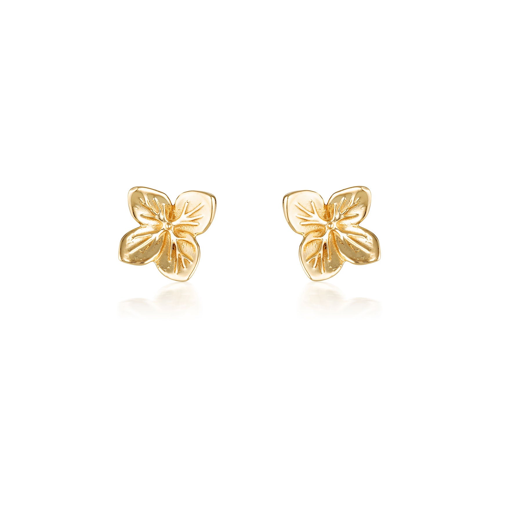 Linda Tahija Hydrangea Stud Earrings in Gold