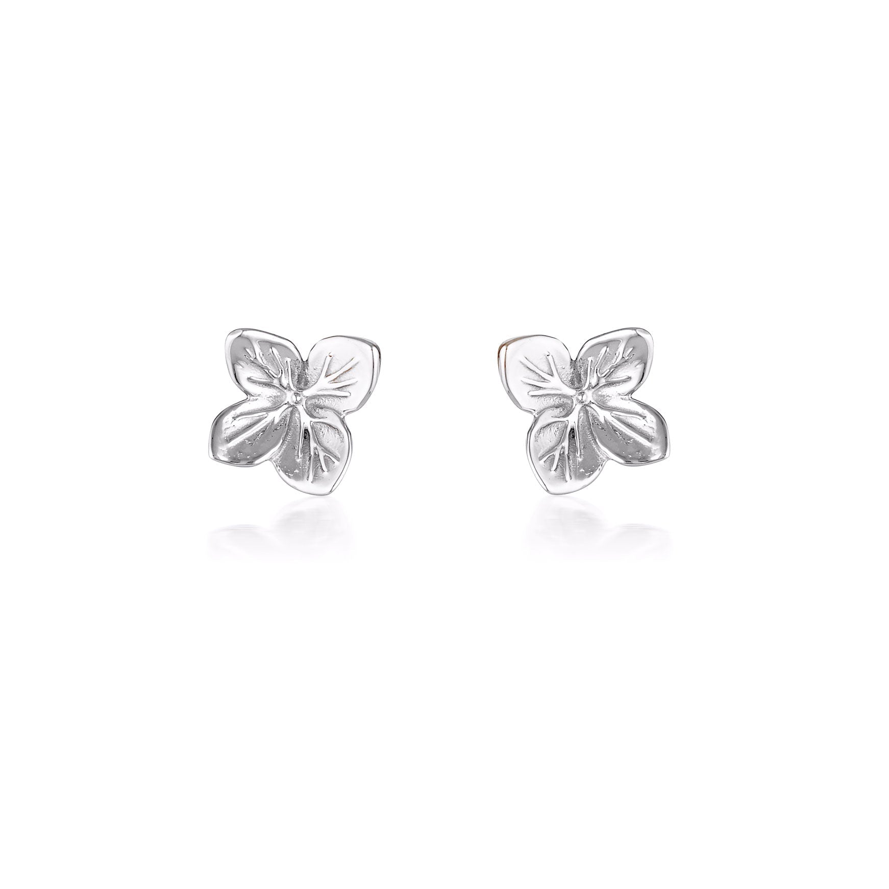 Linda Tahija Hydrangea Stud Earrings in Silver
