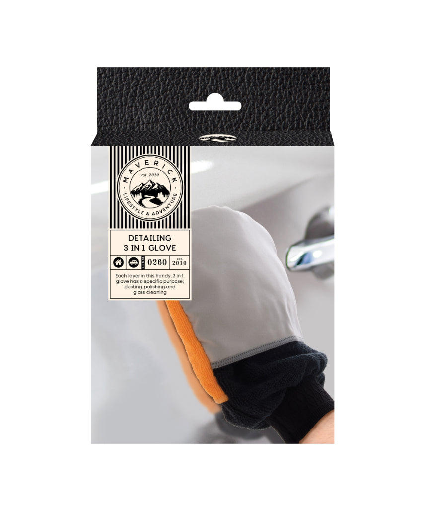 isAlbi 3-in-1 car cleaning glove for detailing, with soft and scrubber surfaces for effective vehicle exterior and interior cleaning