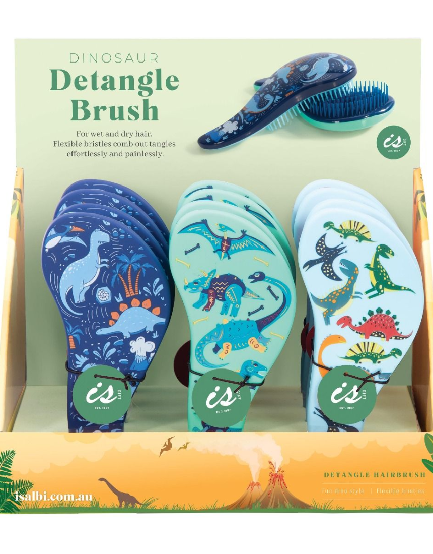 Colorful dinosaur-shaped hairbrush from Isgift, featuring a fun and playful design suitable for kids.