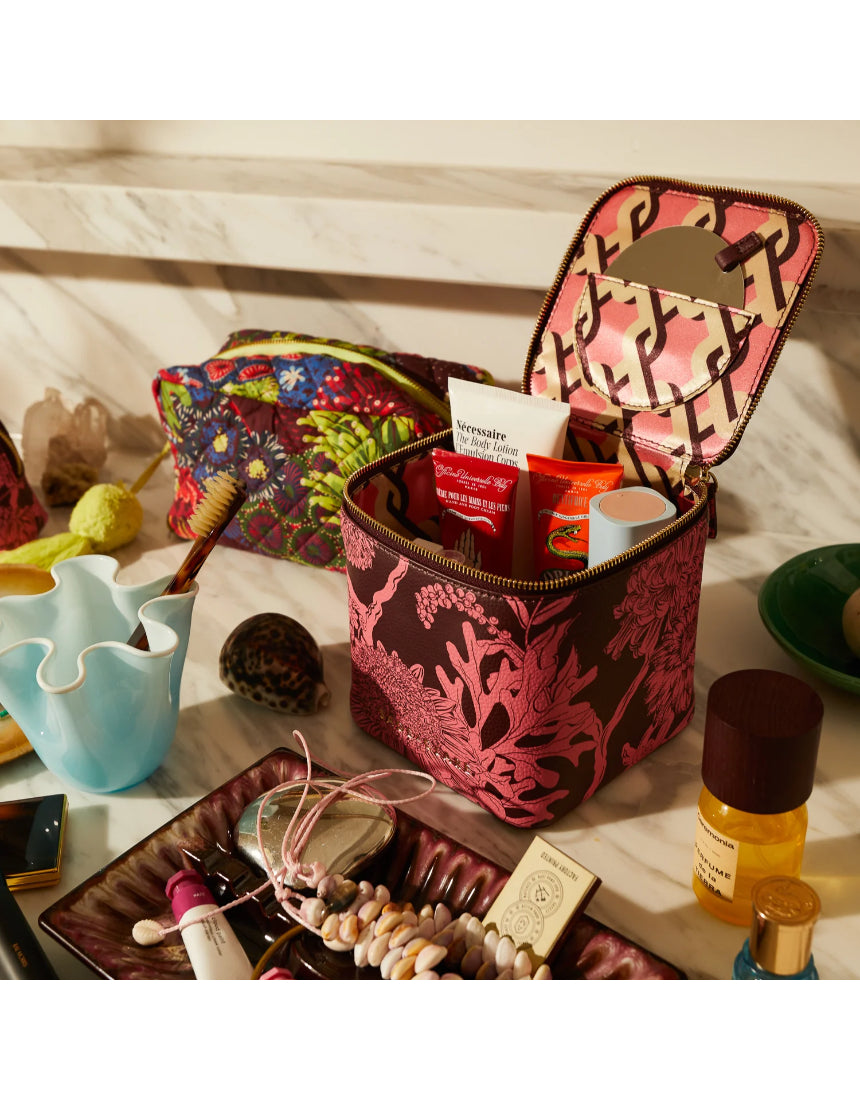 Sage X Clare - Delphine Small Vanity Case - Garnet, Cosmetic & Toiletry Bags, Sage x Clare - Say It Sister