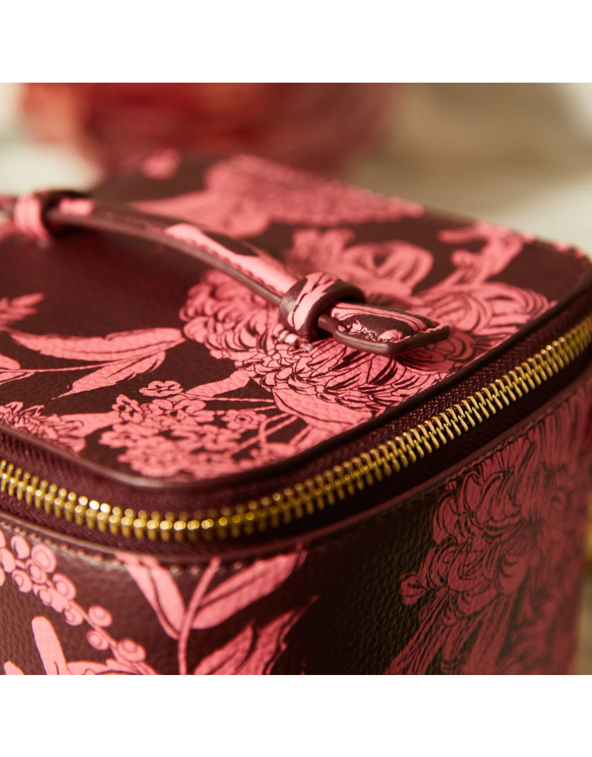 Sage X Clare - Delphine Small Vanity Case - Garnet, Cosmetic & Toiletry Bags, Sage x Clare - Say It Sister