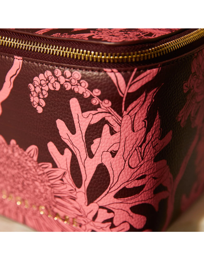 Sage X Clare - Delphine Small Vanity Case - Garnet, Cosmetic & Toiletry Bags, Sage x Clare - Say It Sister
