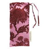 Sage x Clare Delphine Silk Eye Mask in orchid with elegant floral design and soft silk fabric for comfortable sleep.