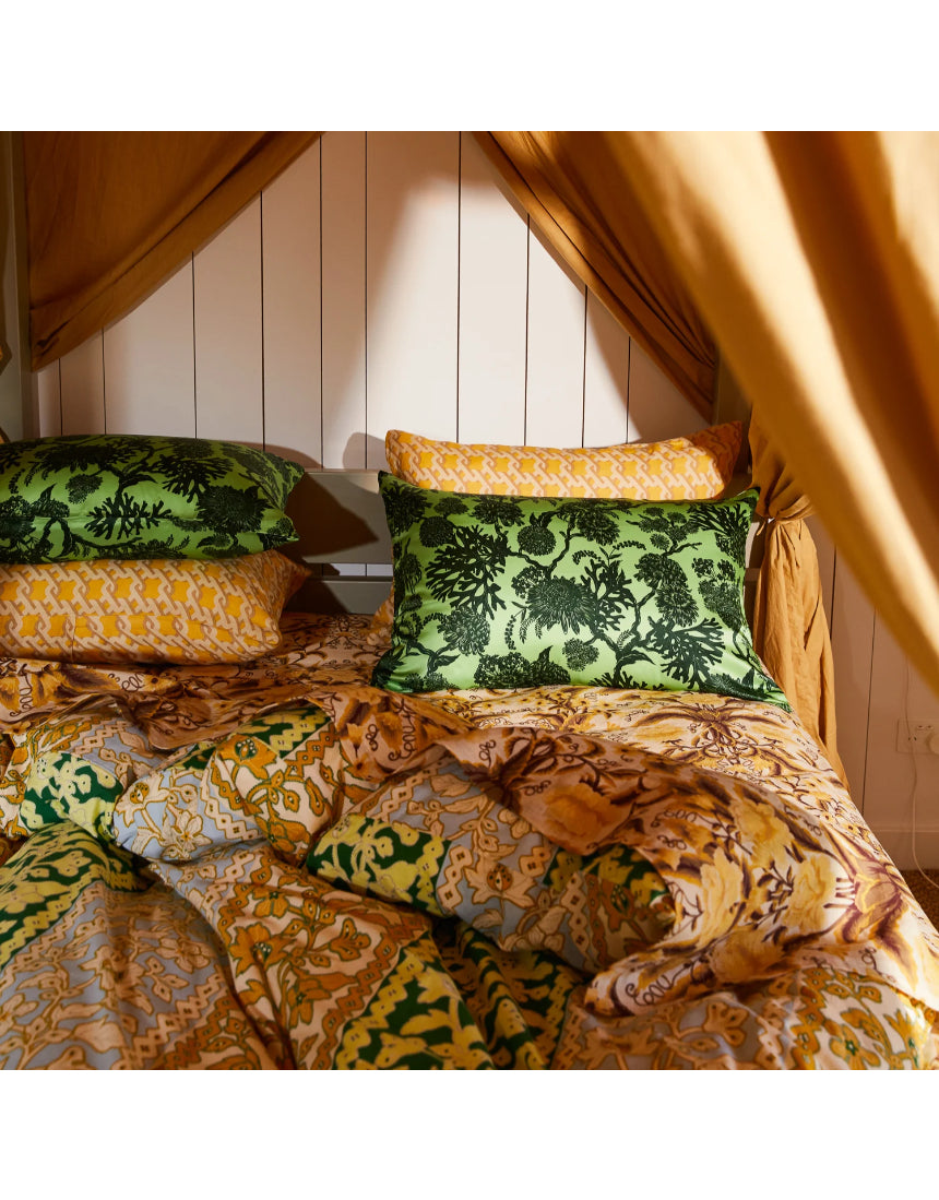 Sage x Clare - Delphine Silk Pillowcase - Key Lime Standard, pillowcase, Sage x Clare - Say It Sister