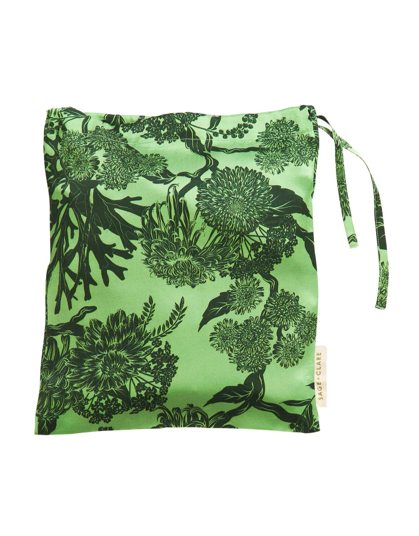 Sage x Clare - Delphine Silk Pillowcase - Key Lime Standard, pillowcase, Sage x Clare - Say It Sister