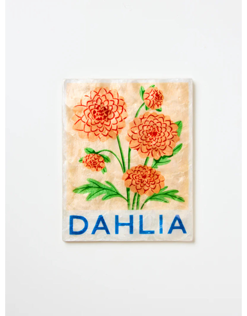 Jones & Co Market Wall Art featuring a vibrant dahlia floral design, ideal for adding colorful decor to any wall.
