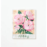 Jones & Co Peony Market Wall Art featuring a detailed illustration of blooming peonies in a vintage style.