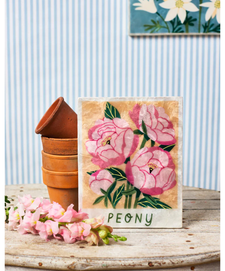 Jones & Co Market Wall Art featuring a vibrant peony flower in a stylish floral print for home decor.