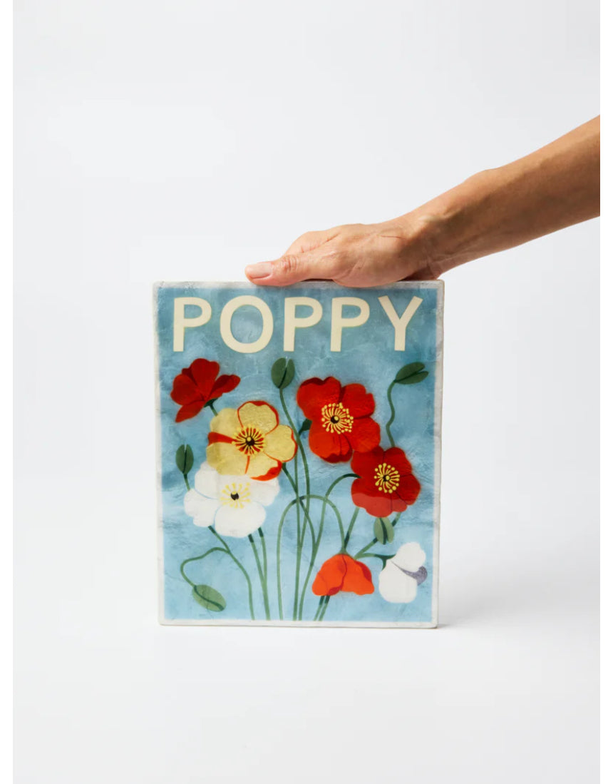 Jones & Co Market Wall Art featuring vibrant poppy floral design on a decorative wall art piece.