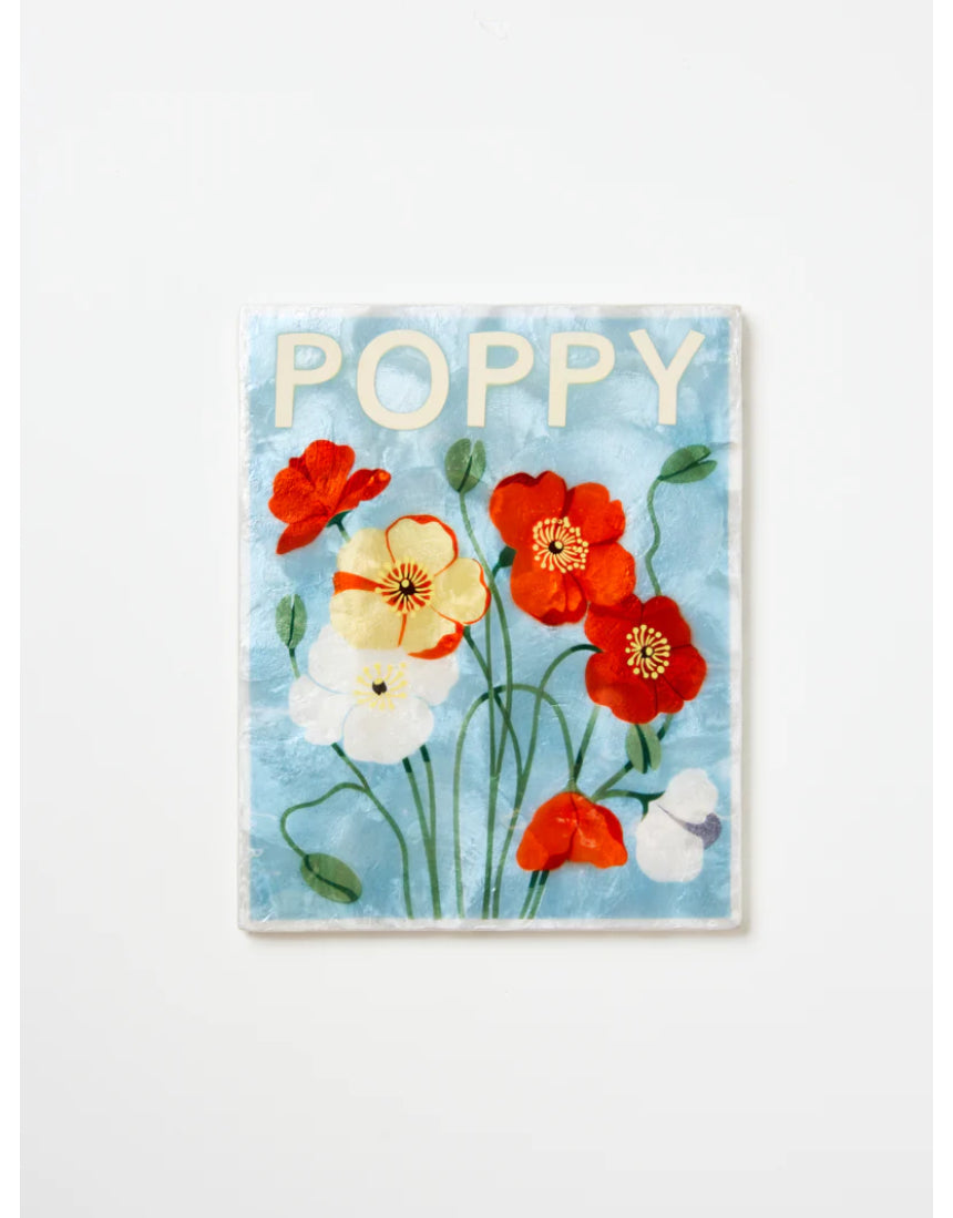 Jones & Co Market Wall Art featuring vibrant poppy flowers in a stylish botanical print.