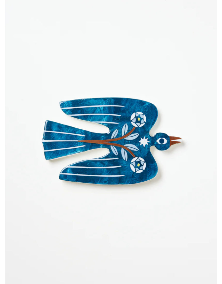 Jones & Co Paloma Wall Art featuring a blue bird design, showcasing vibrant colors and detailed bird illustration.